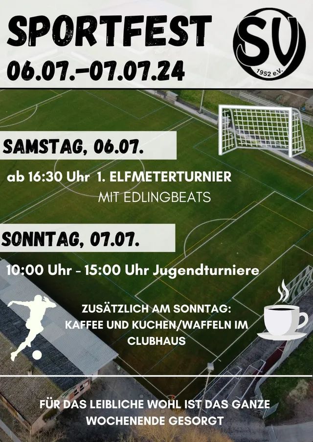 Ankündigungsflyer zum Sportfest am 6. und 7. Juli 2024